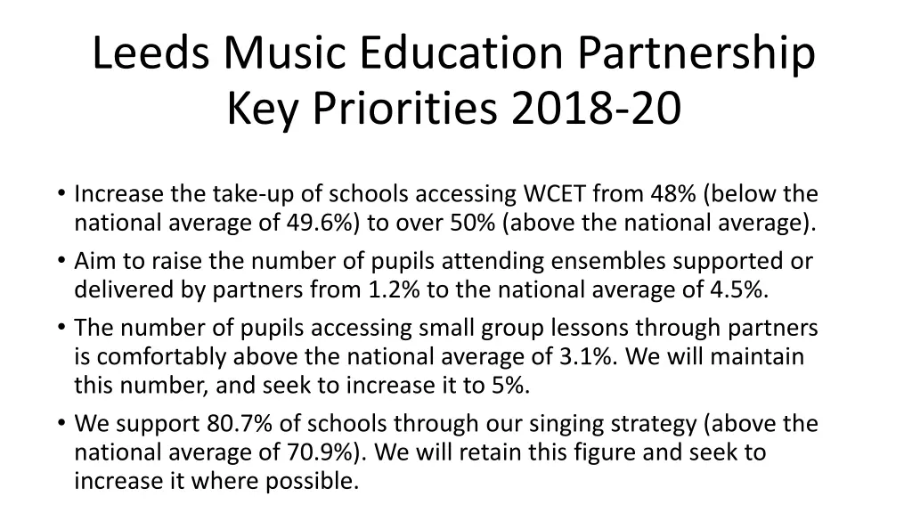 leeds music education partnership key priorities