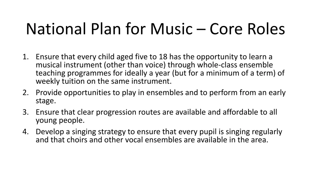 national plan for music core roles