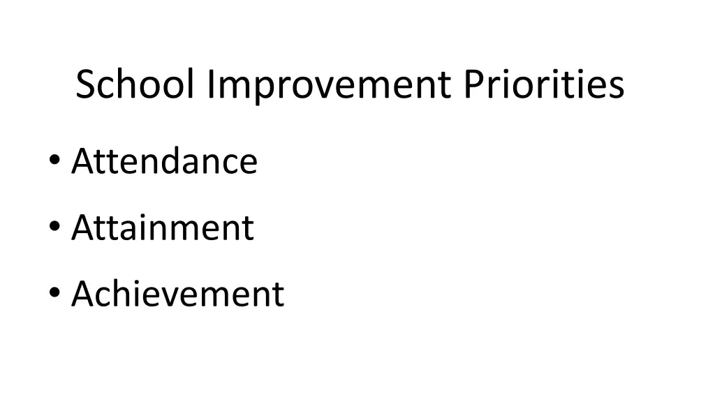 school improvement priorities