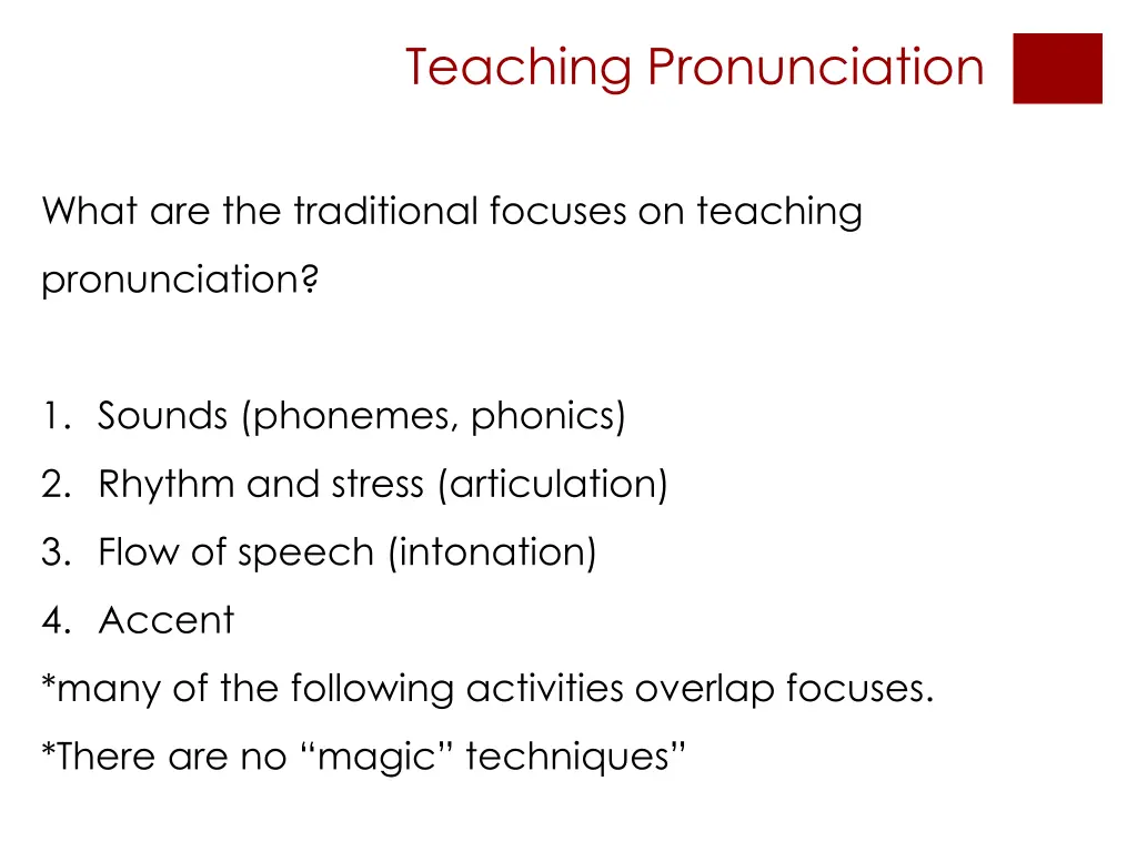 teaching pronunciation