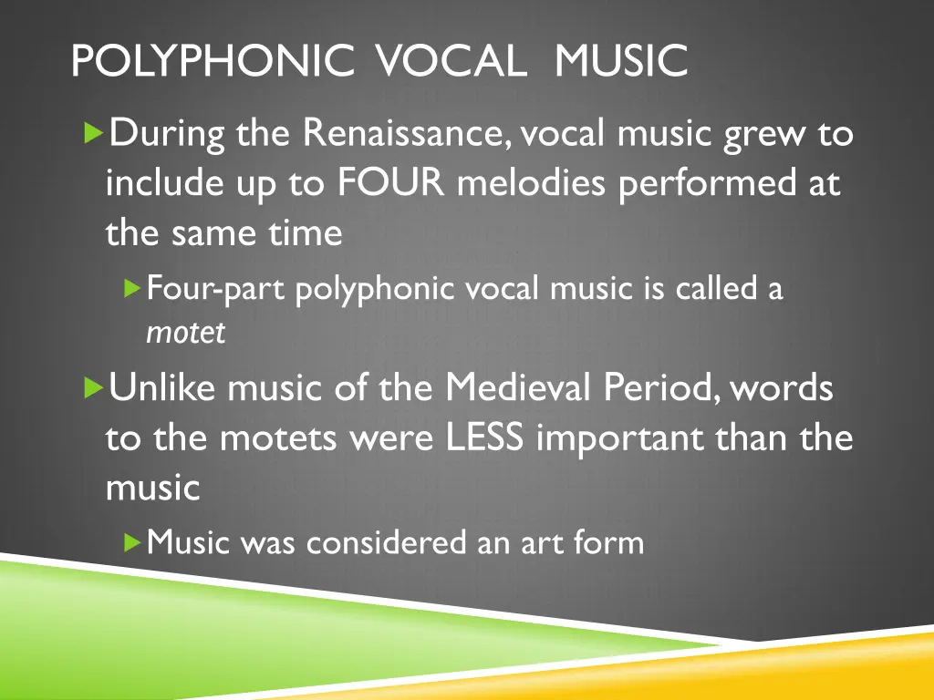 polyphonic vocal music