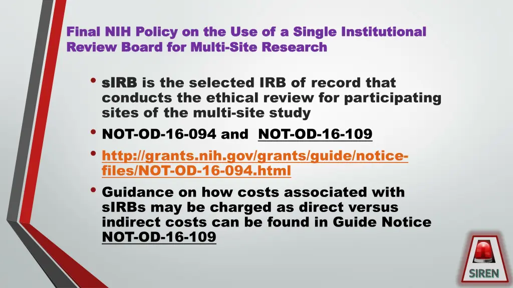 final nih policy on the use of a single