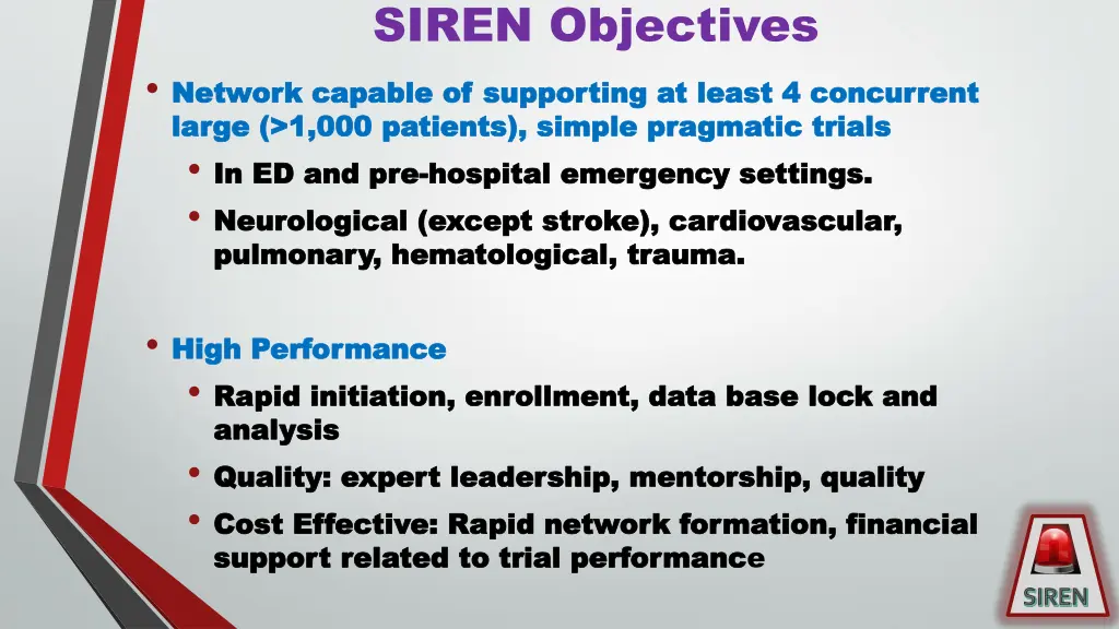 siren objectives