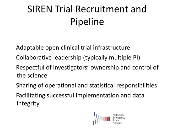 siren trial recruitment and pipeline