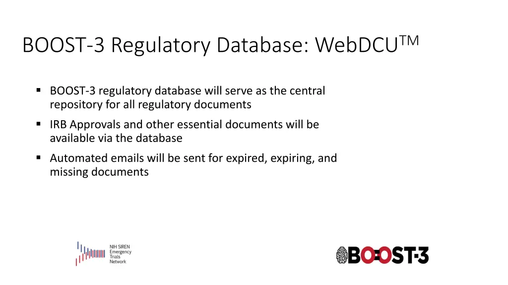 boost 3 regulatory database webdcu tm 1