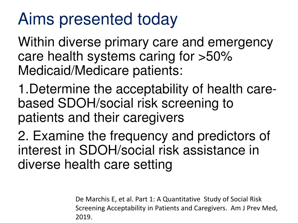 aims presented today within diverse primary care