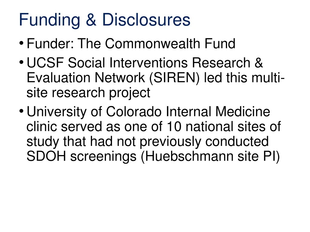 funding disclosures funder the commonwealth fund