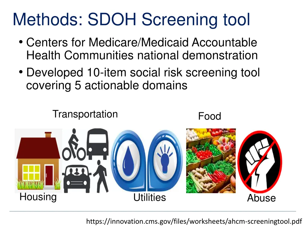 methods sdoh screening tool centers for medicare