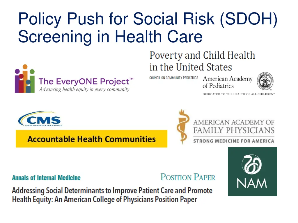 policy push for social risk sdoh screening