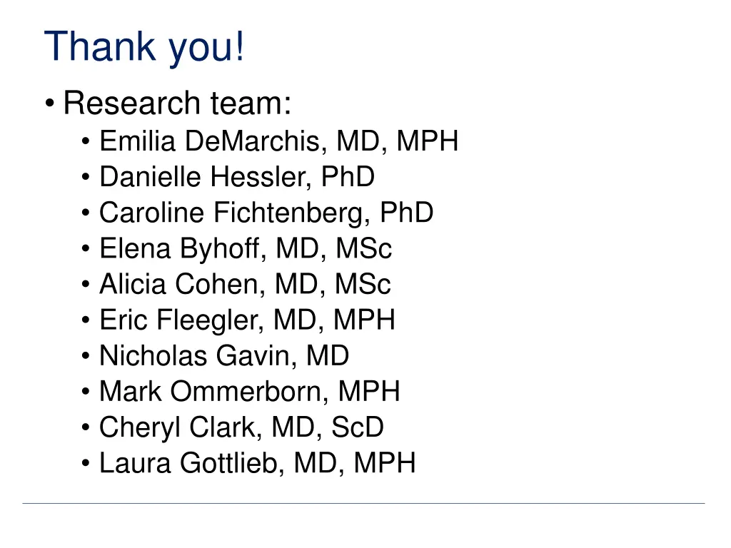 thank you research team emilia demarchis