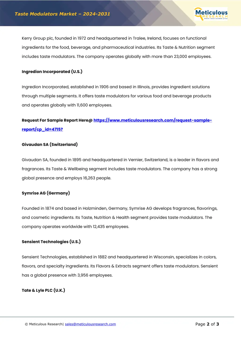 taste modulators market 2024 2031 1