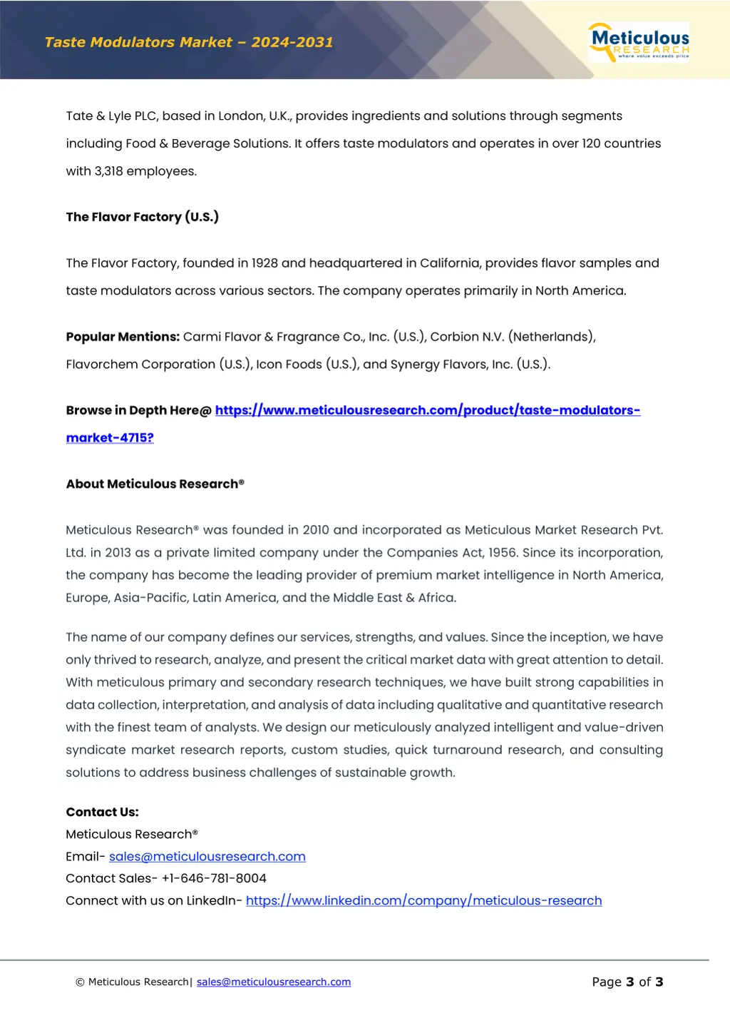 taste modulators market 2024 2031 2