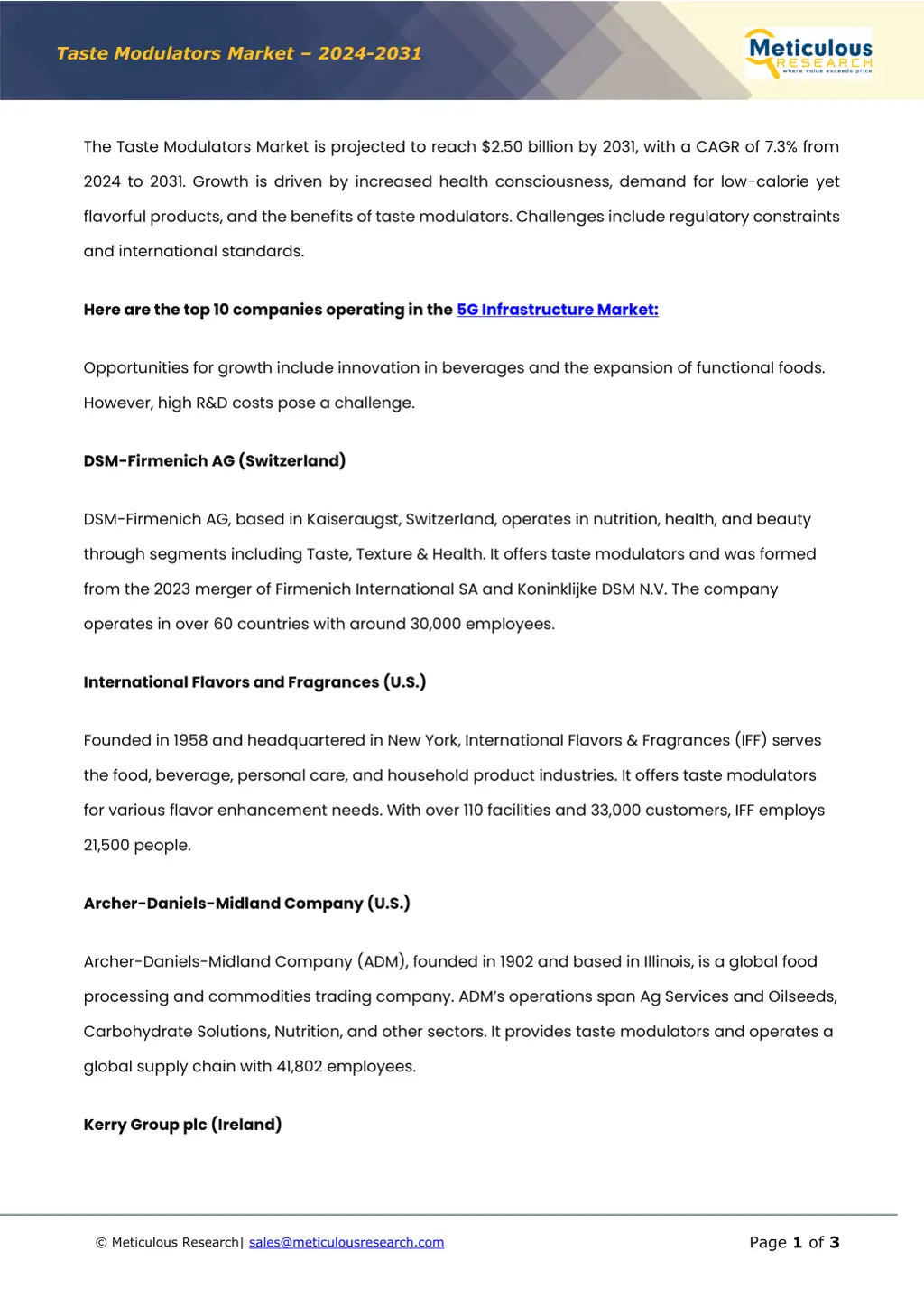 taste modulators market 2024 2031