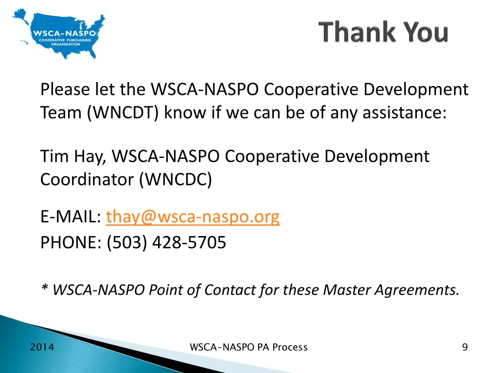 please let the wsca naspo cooperative development