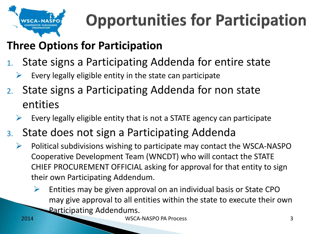 three options for participation