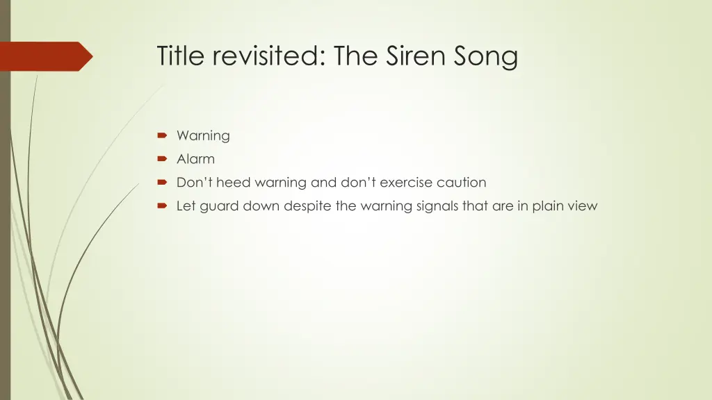 title revisited the siren song