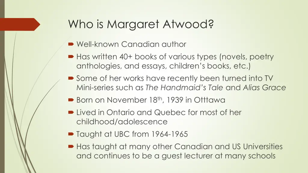 who is margaret atwood