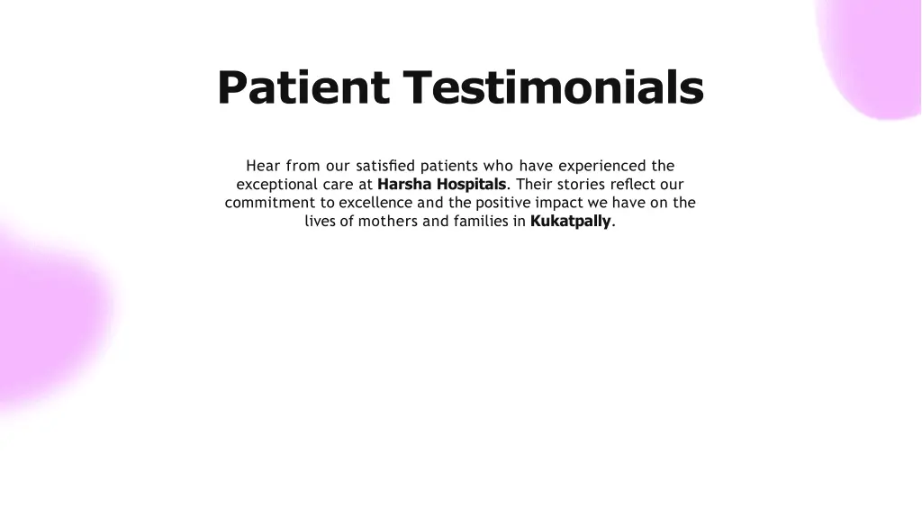 patient testimonials