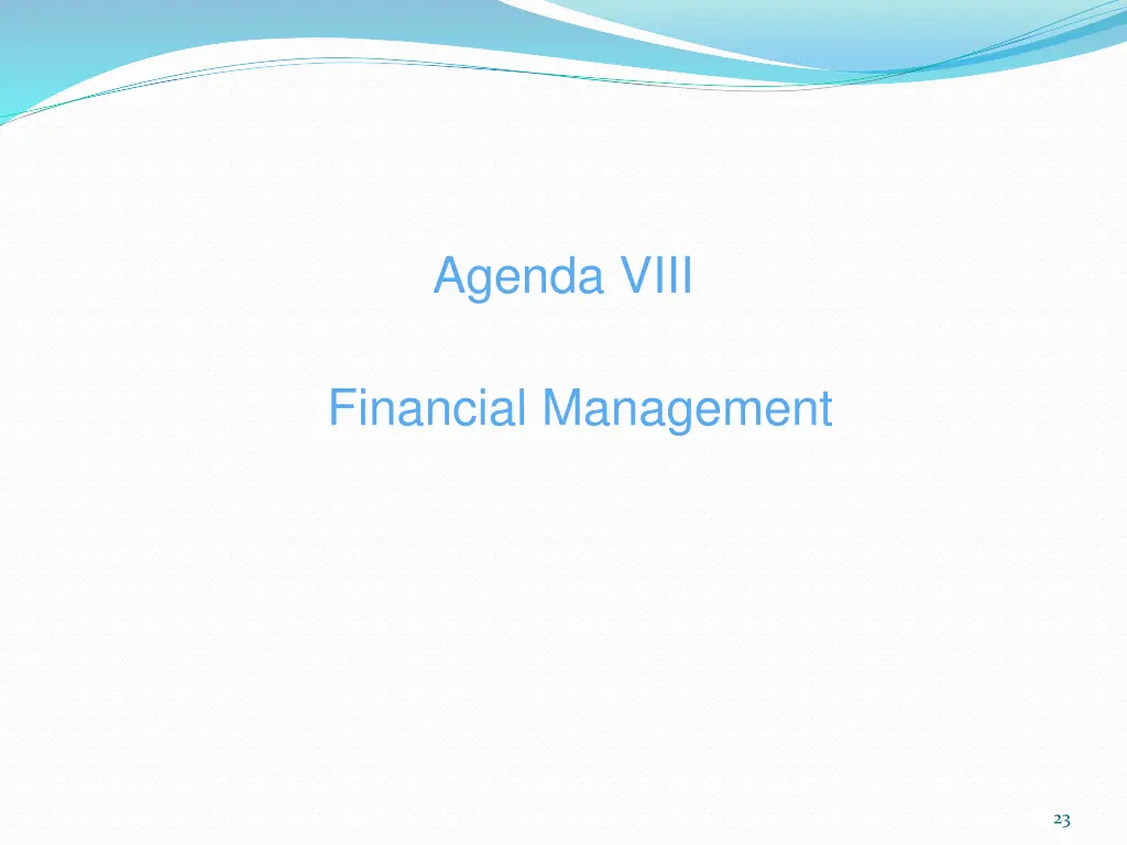 agenda viii