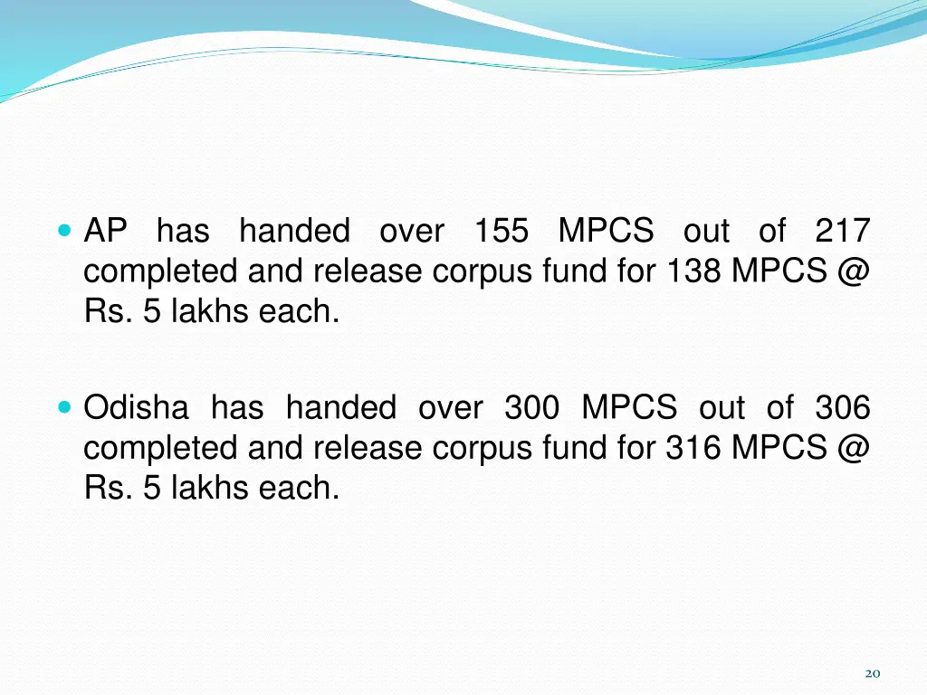 ap has handed over 155 mpcs out of 217 completed