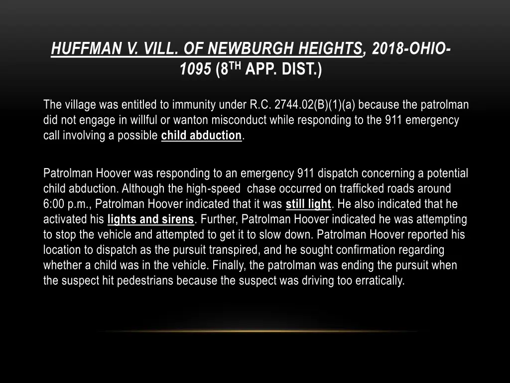 huffman v vill of newburgh heights 2018 ohio 1095