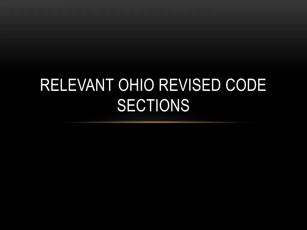 relevant ohio revised code sections