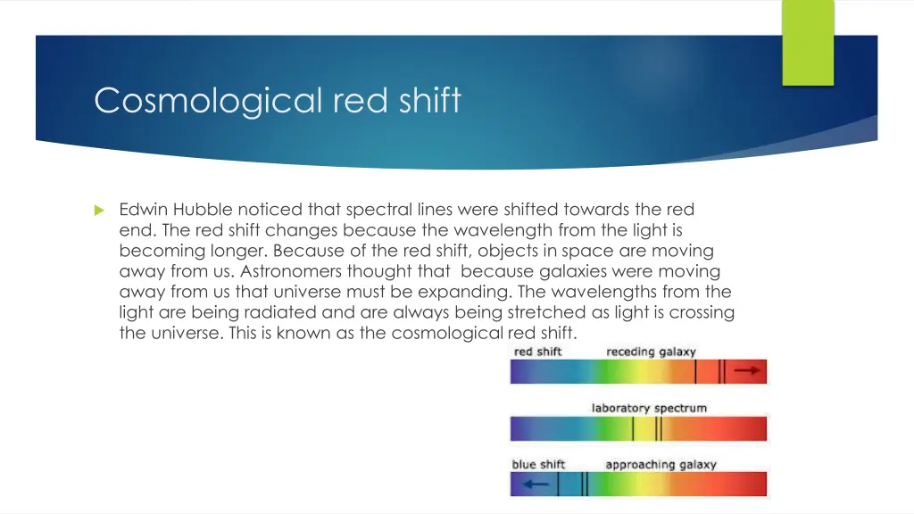 cosmological red shift