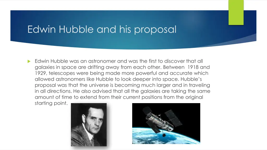 edwin hubble and his proposal