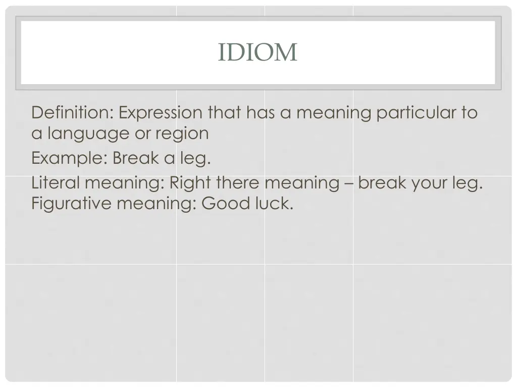 idiom