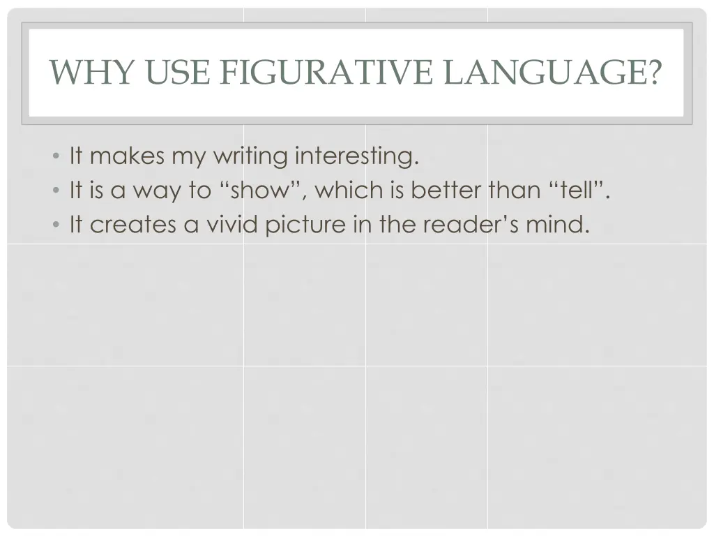 why use figurative language