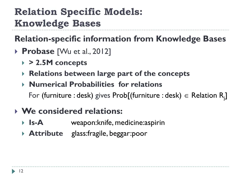 relation specific models knowledge bases