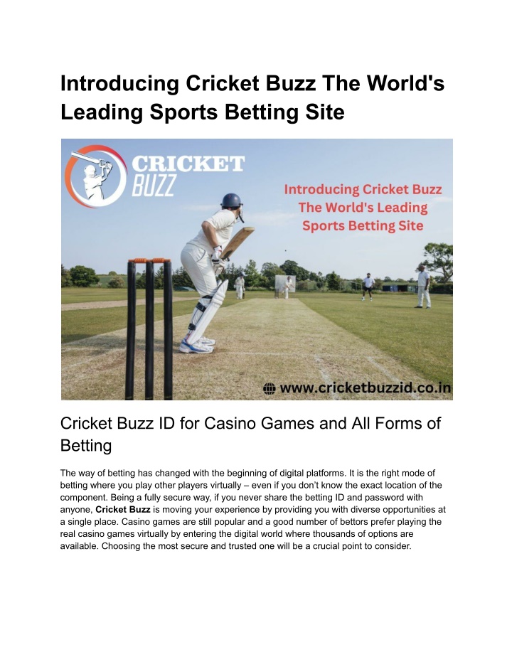 introducing cricket buzz the world s leading