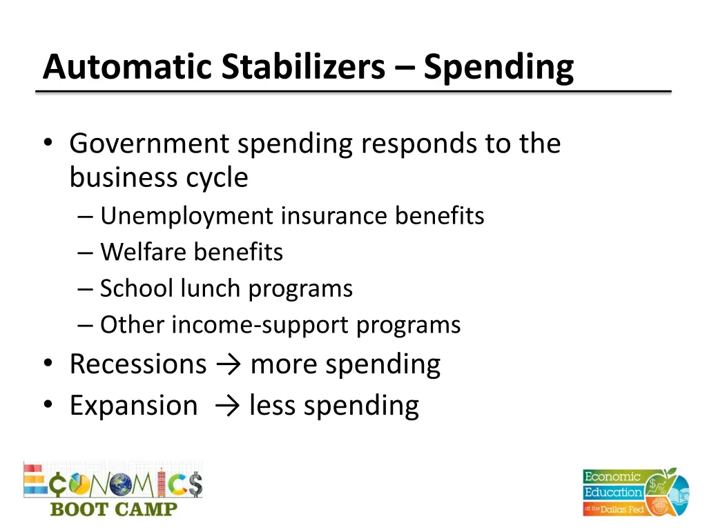 automatic stabilizers spending