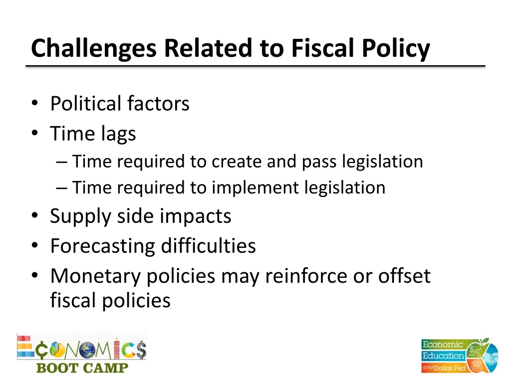 challenges related to fiscal policy