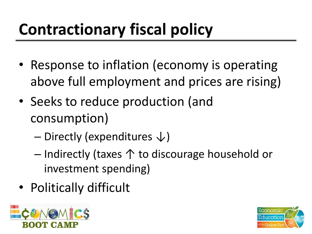 contractionary fiscal policy