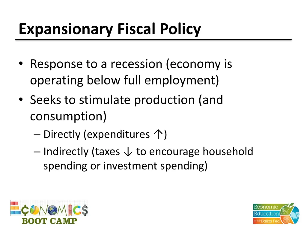 expansionary fiscal policy