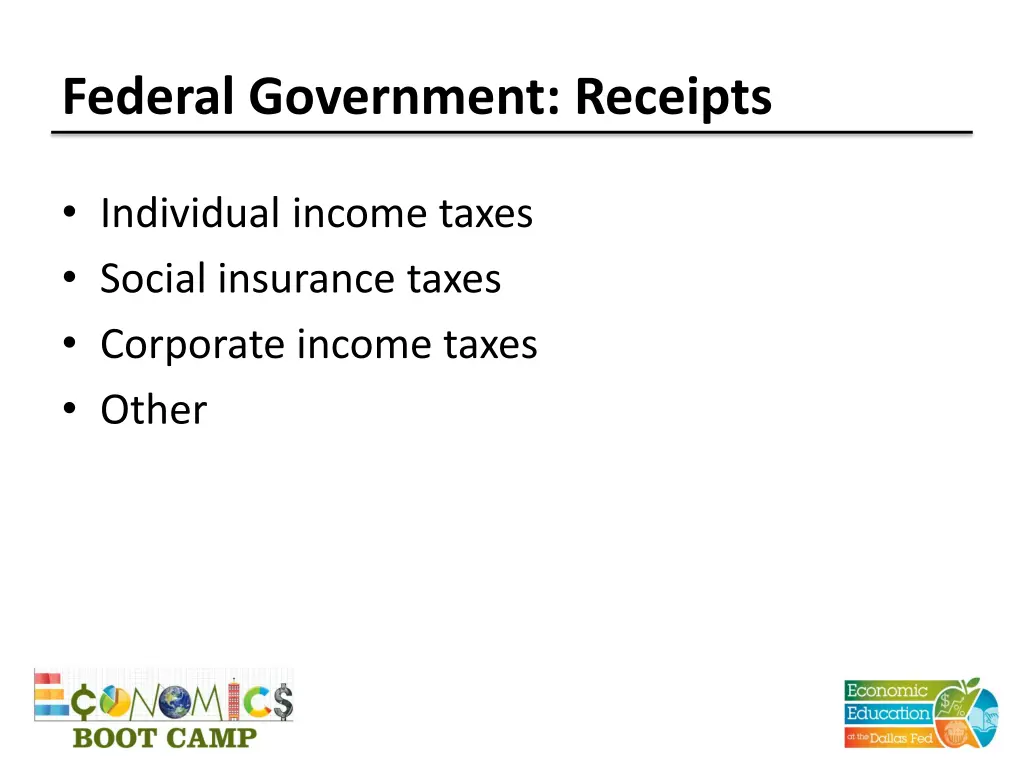 federal government receipts