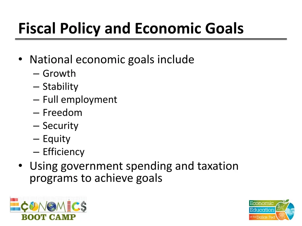 fiscal policy and economic goals