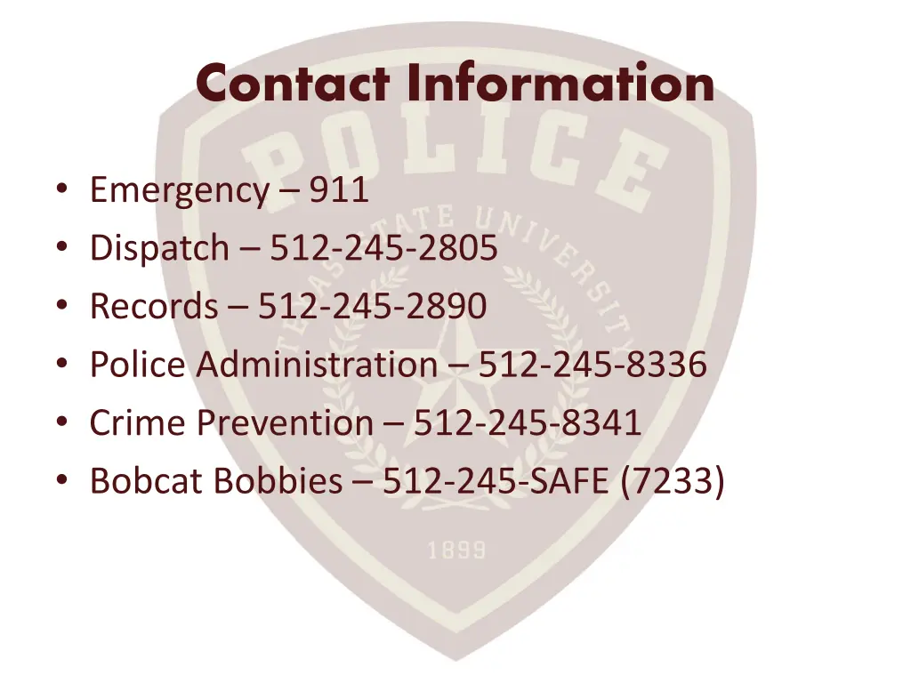 contact information