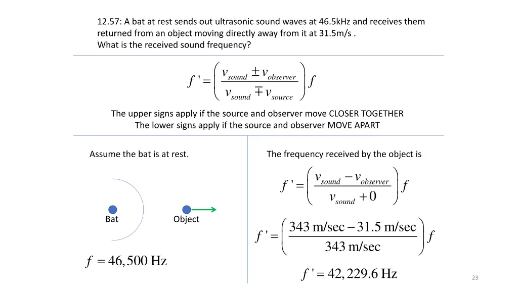 12 57 a bat at rest sends out ultrasonic sound