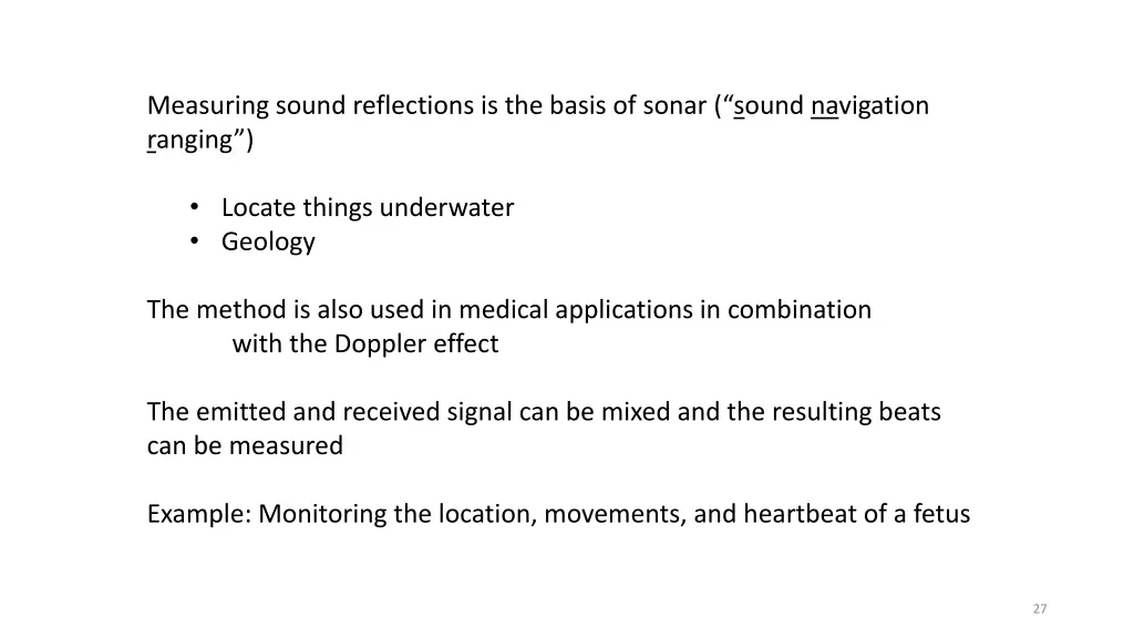 measuring sound reflections is the basis of sonar