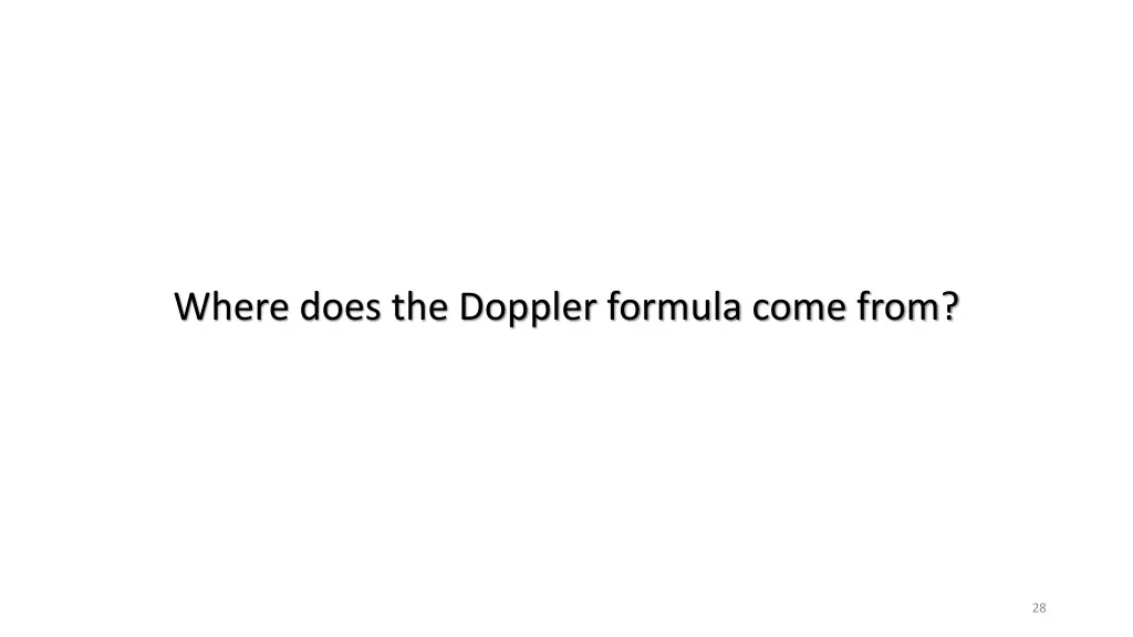 where does the doppler formula come from