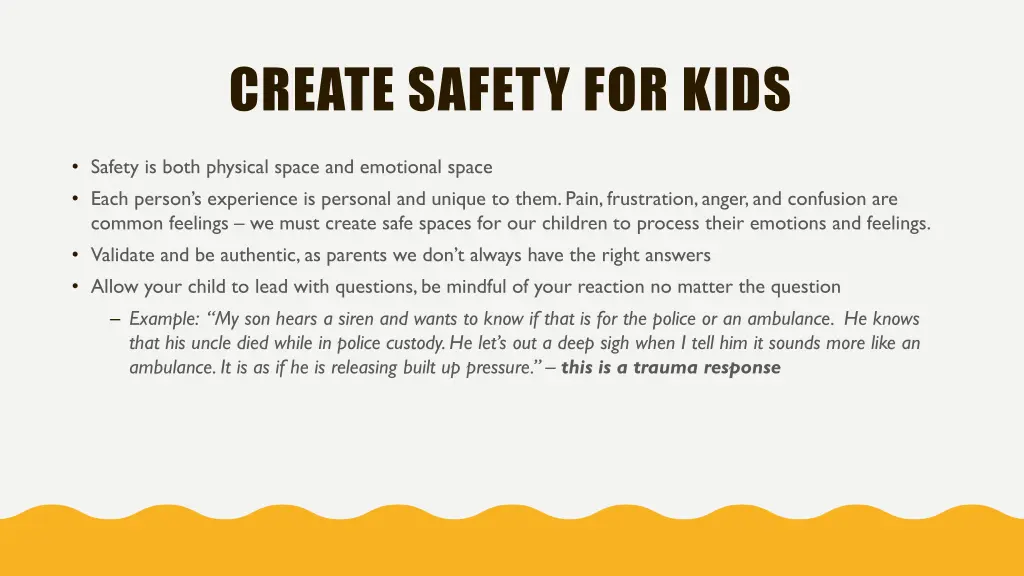 create safety for kids