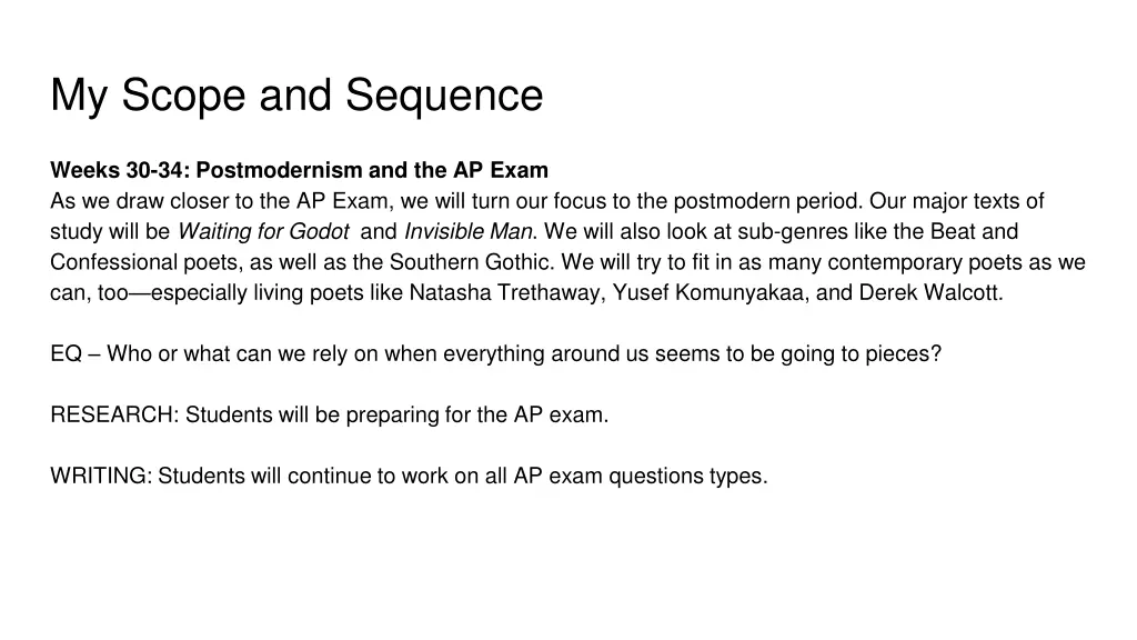 my scope and sequence 10