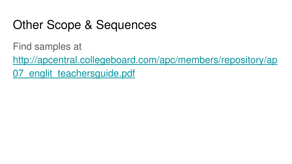 other scope sequences