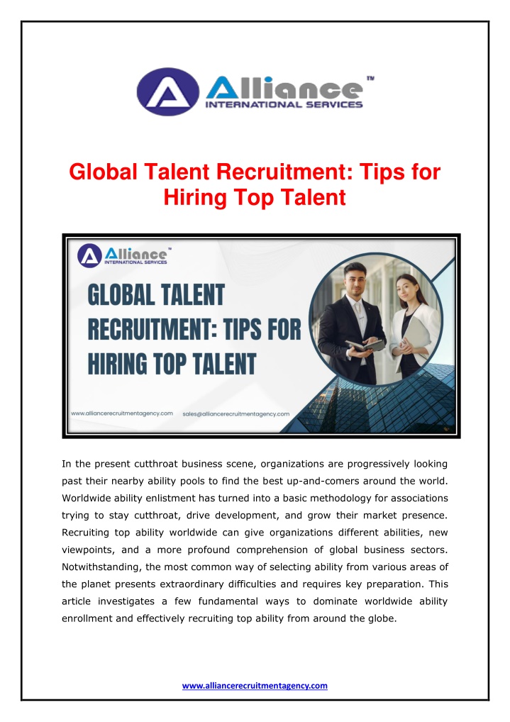 global talent recruitment tips for hiring