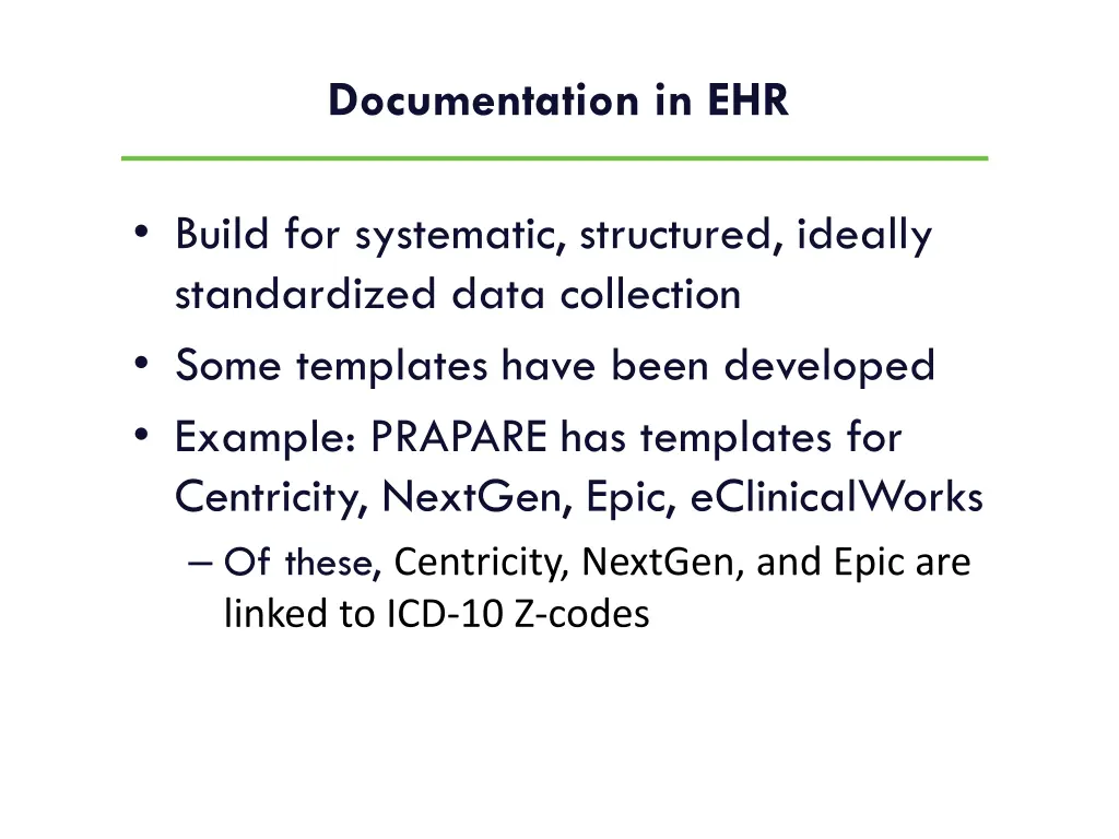 documentation in ehr