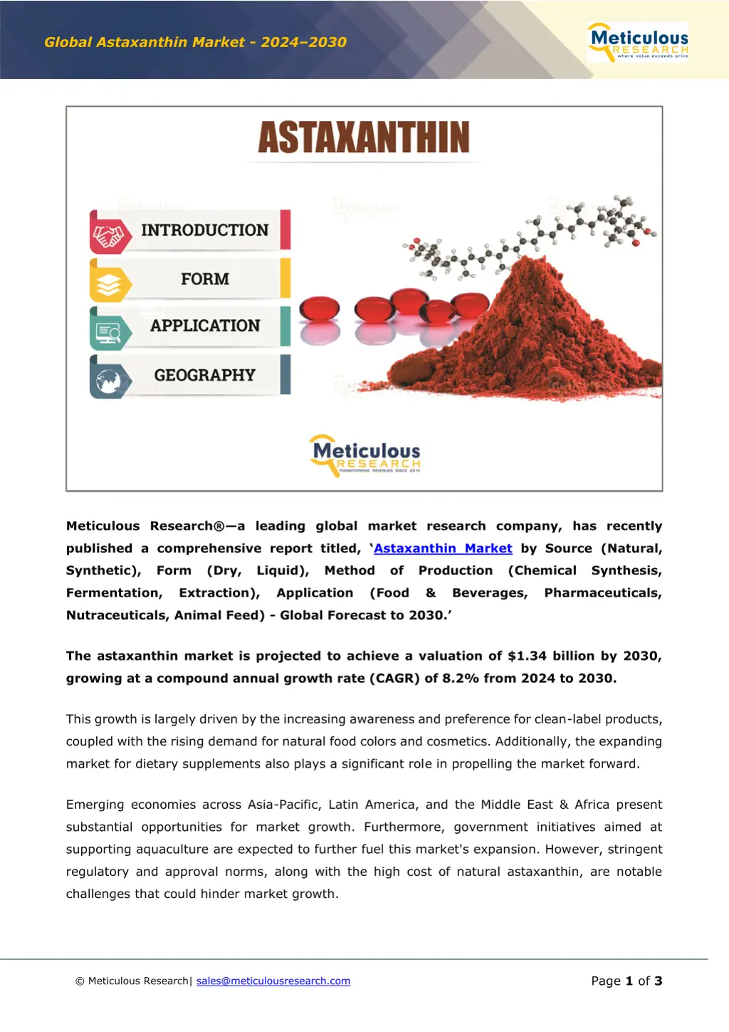 global astaxanthin market 2024 2030