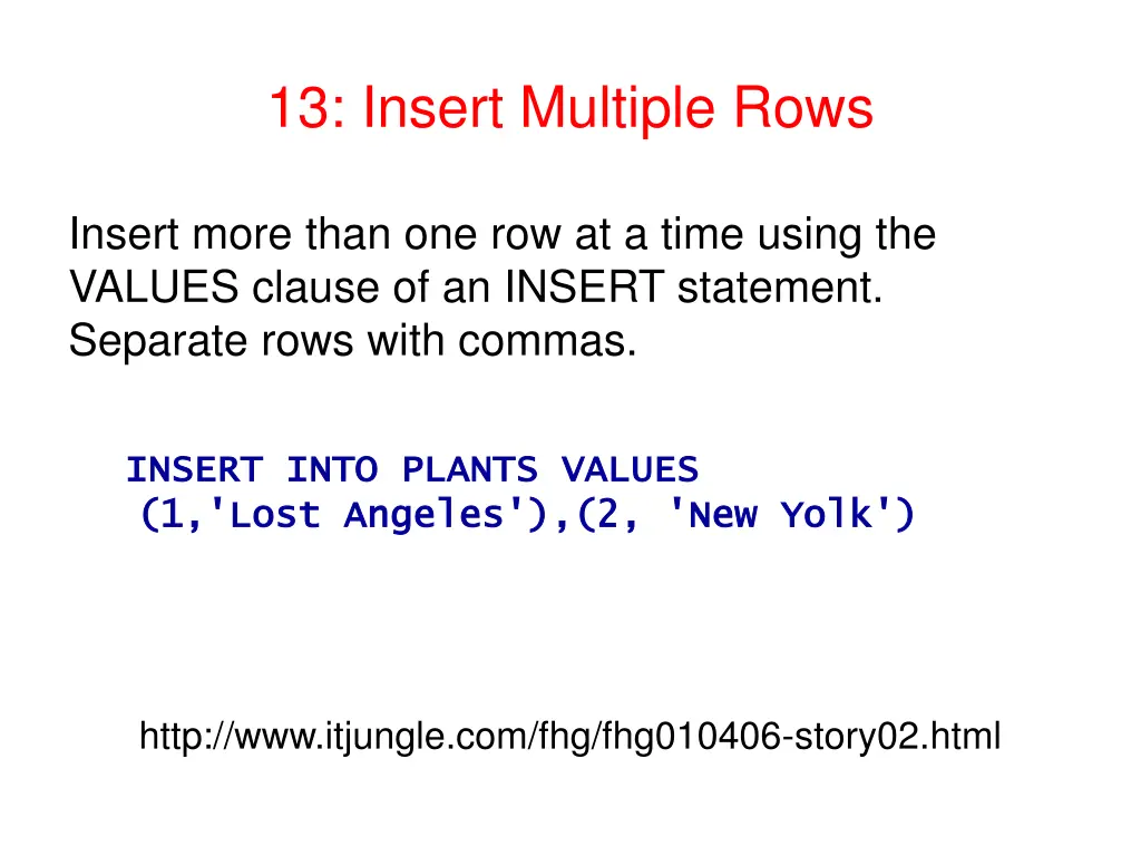 13 insert multiple rows