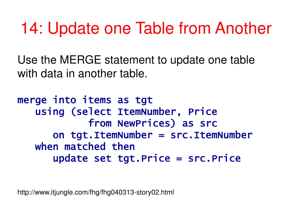 14 update one table from another